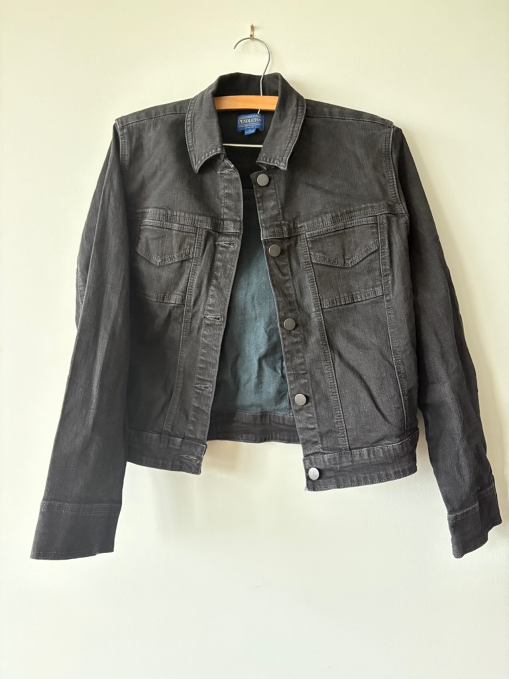 Pendleton Charcoal Black Denim Trucker Jacket